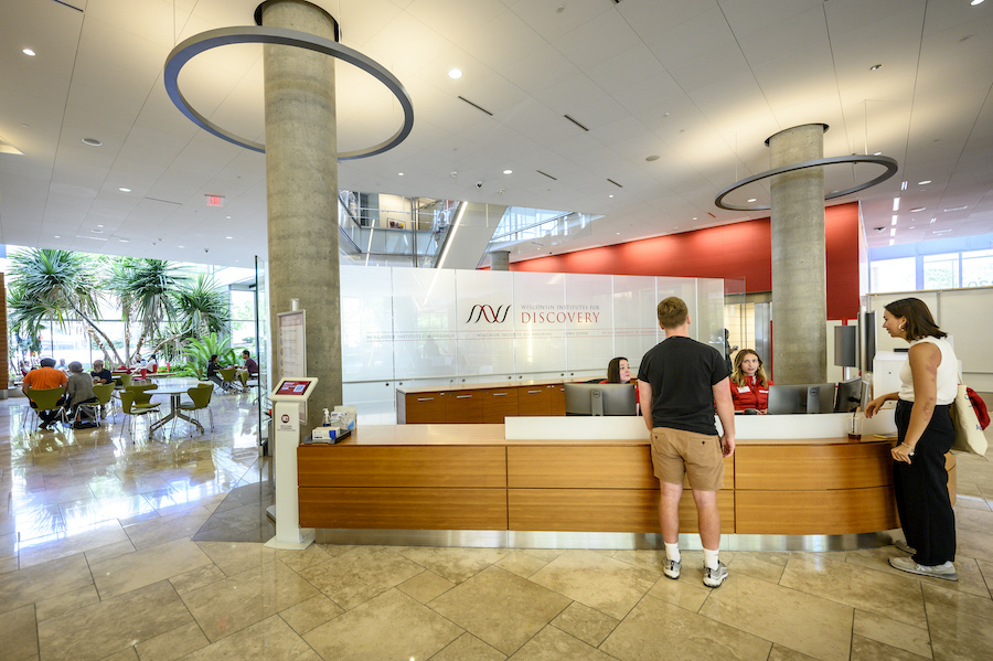 Welcome desk at Discovery Building